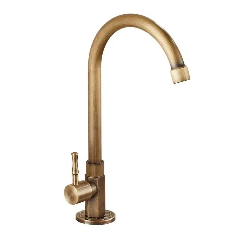 Grifo Aethel de caño alto — acabado de latón antiguo, 300mm