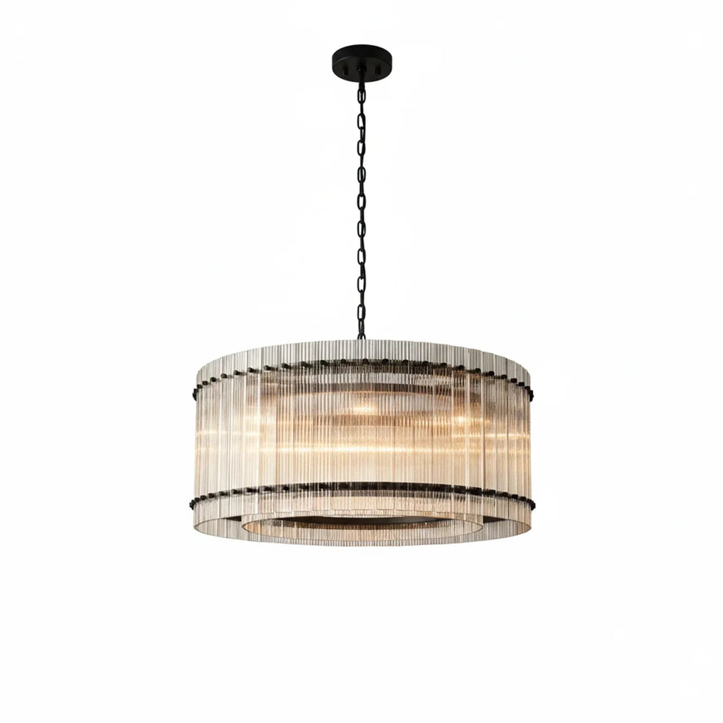 Grand Tiered Chandelier with Fluted Glass Rod | wildoxy