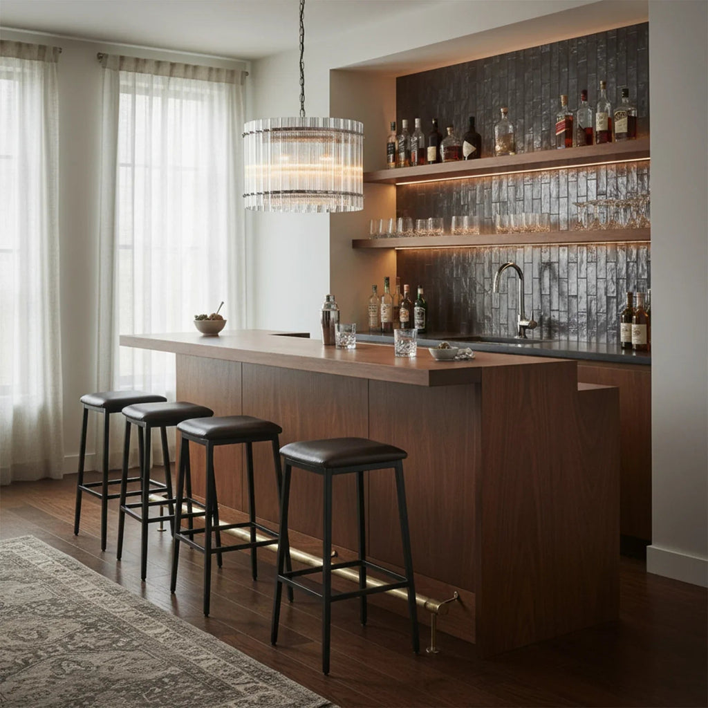 Grand Tiered Chandelier with Fluted Glass Rod | wildoxy