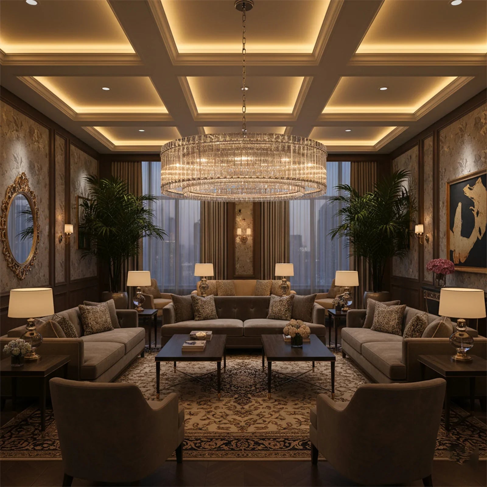 Grand Tiered Chandelier with Fluted Glass Rod | wildoxy