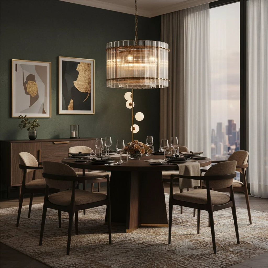 Grand Tiered Chandelier with Fluted Glass Rod | wildoxy