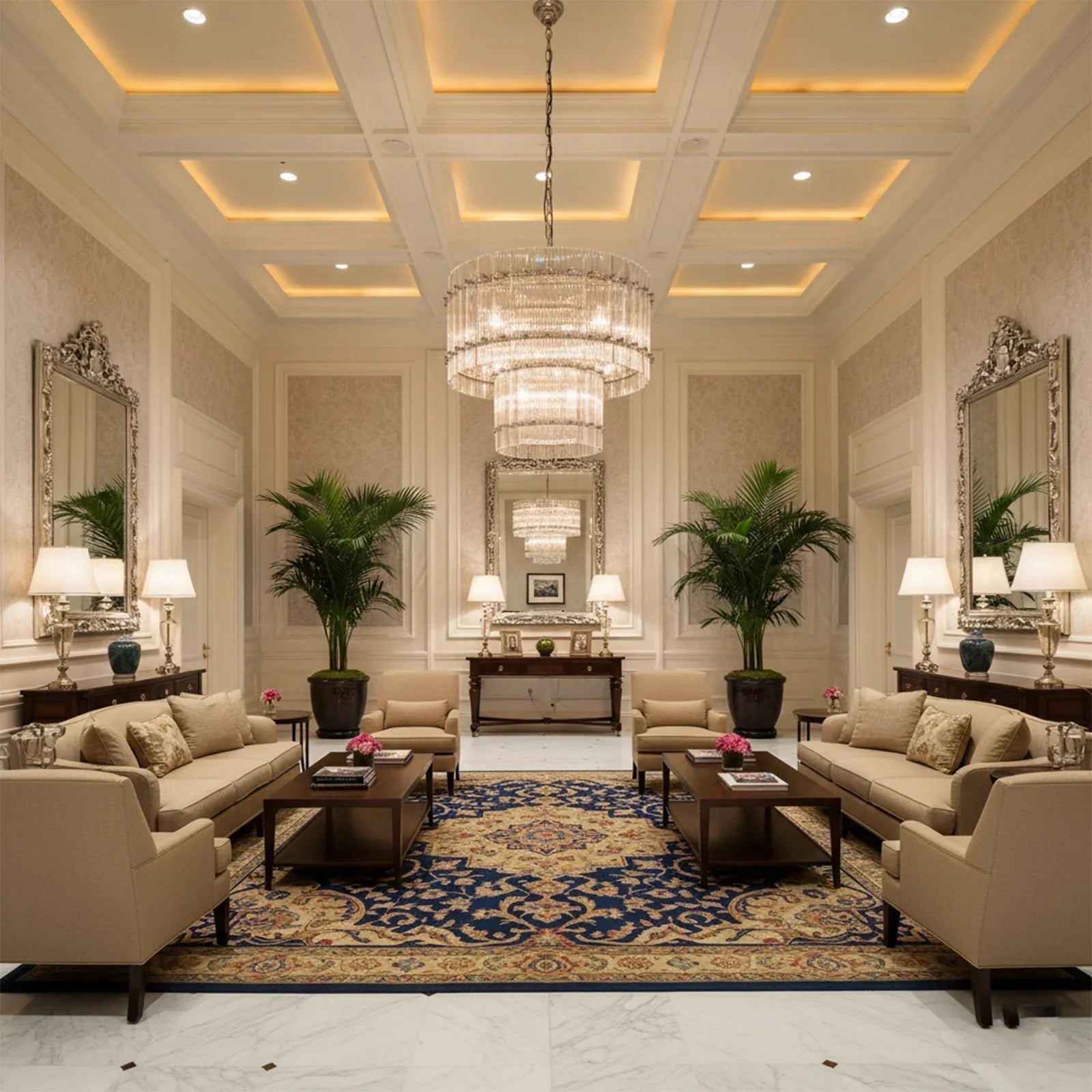 Grand Tiered Chandelier with Fluted Glass Rod | wildoxy