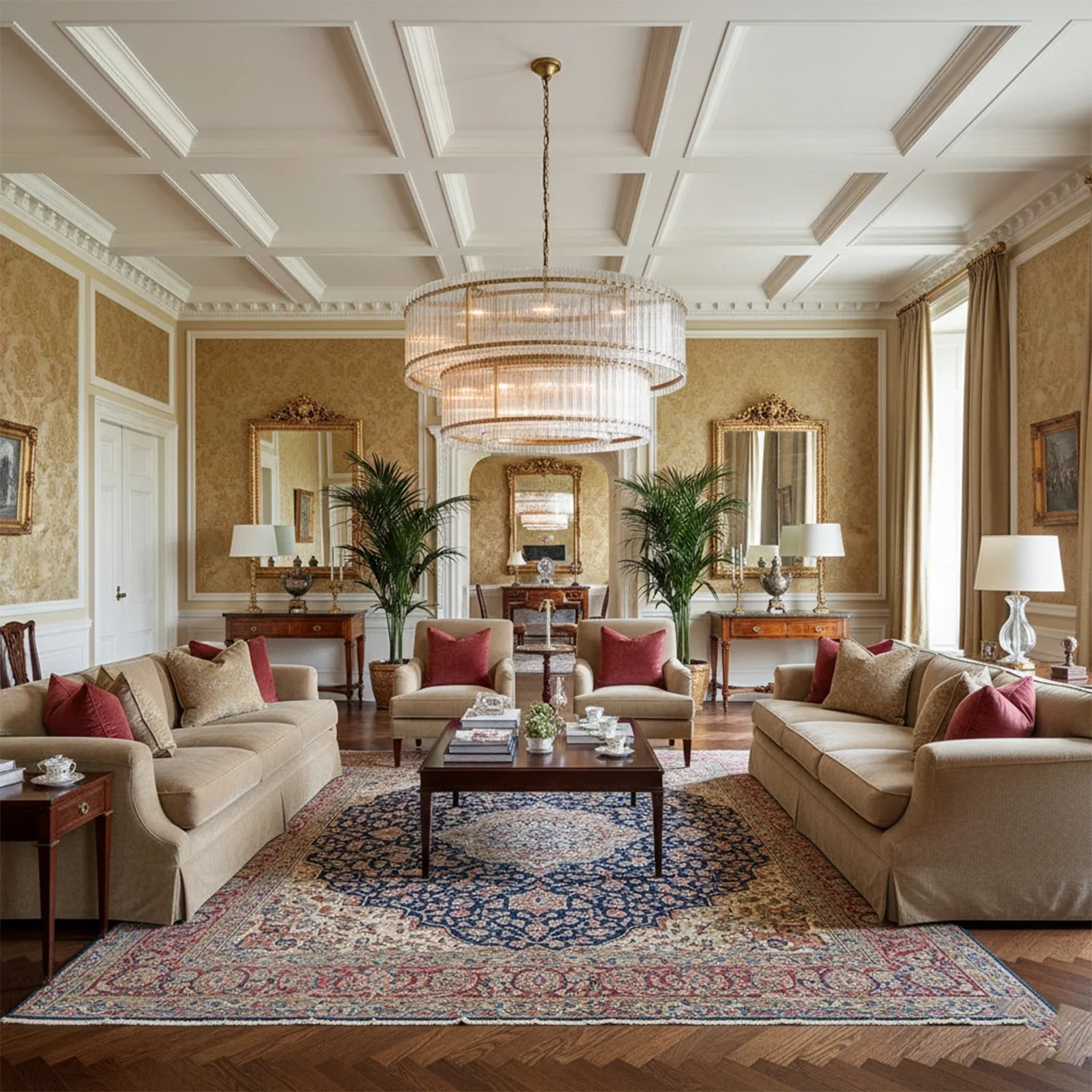 Grand Tiered Chandelier with Fluted Glass Rod | wildoxy