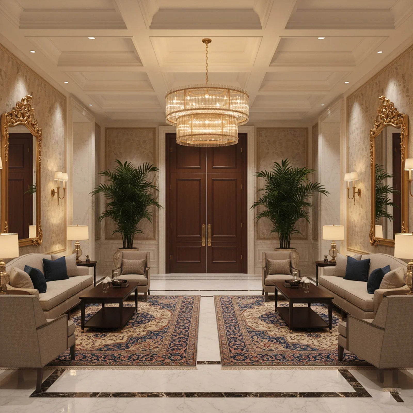 Grand Tiered Chandelier with Fluted Glass Rod | wildoxy