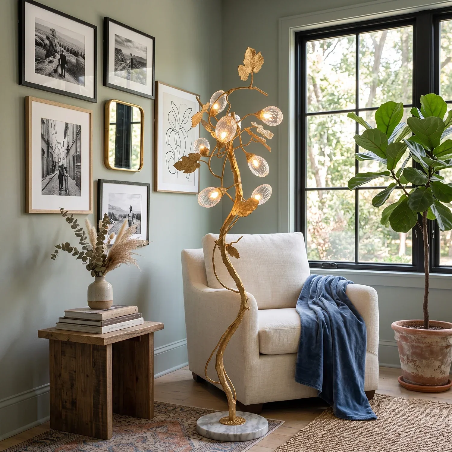 Grapevine Sculptural Glass Floor Lamp | wildoxy