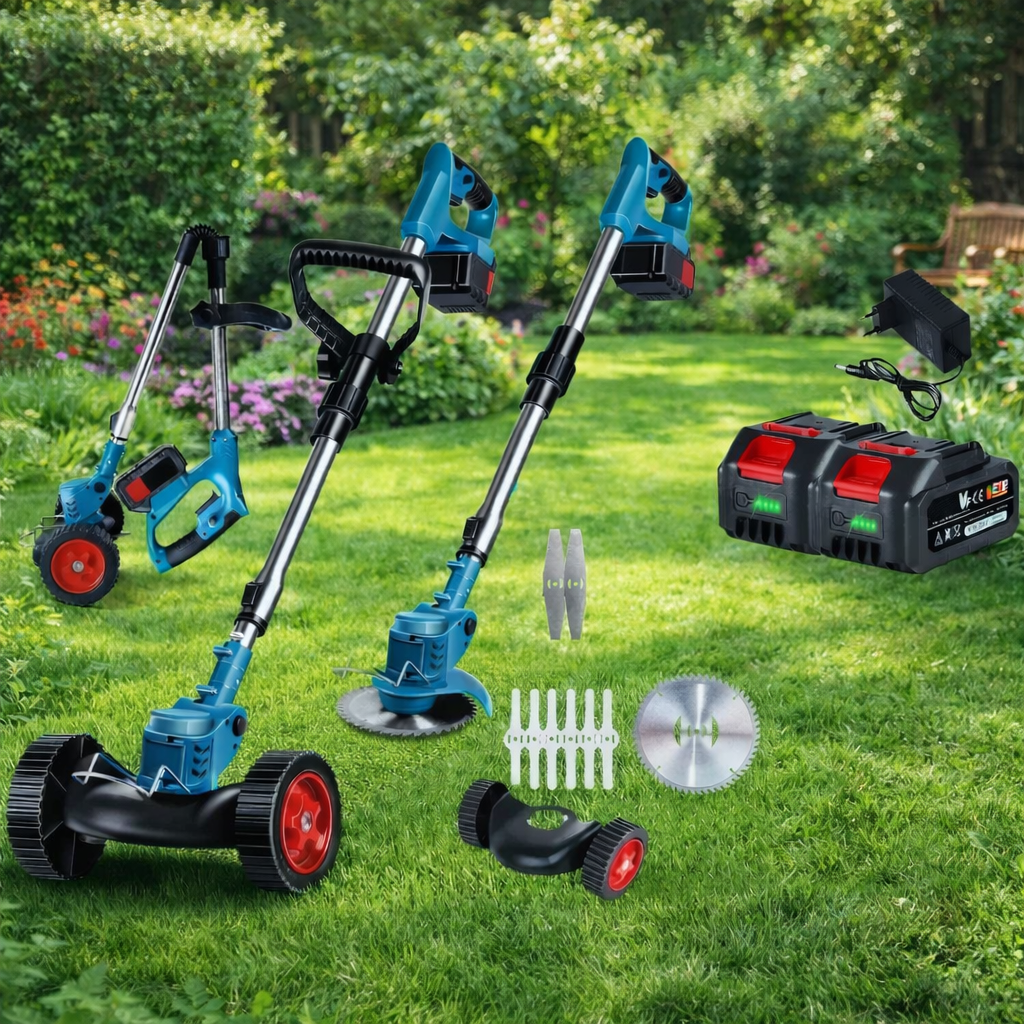 Grassroll 36V Cordless Trimmer — Ergonomic Handle, Foldable Frame