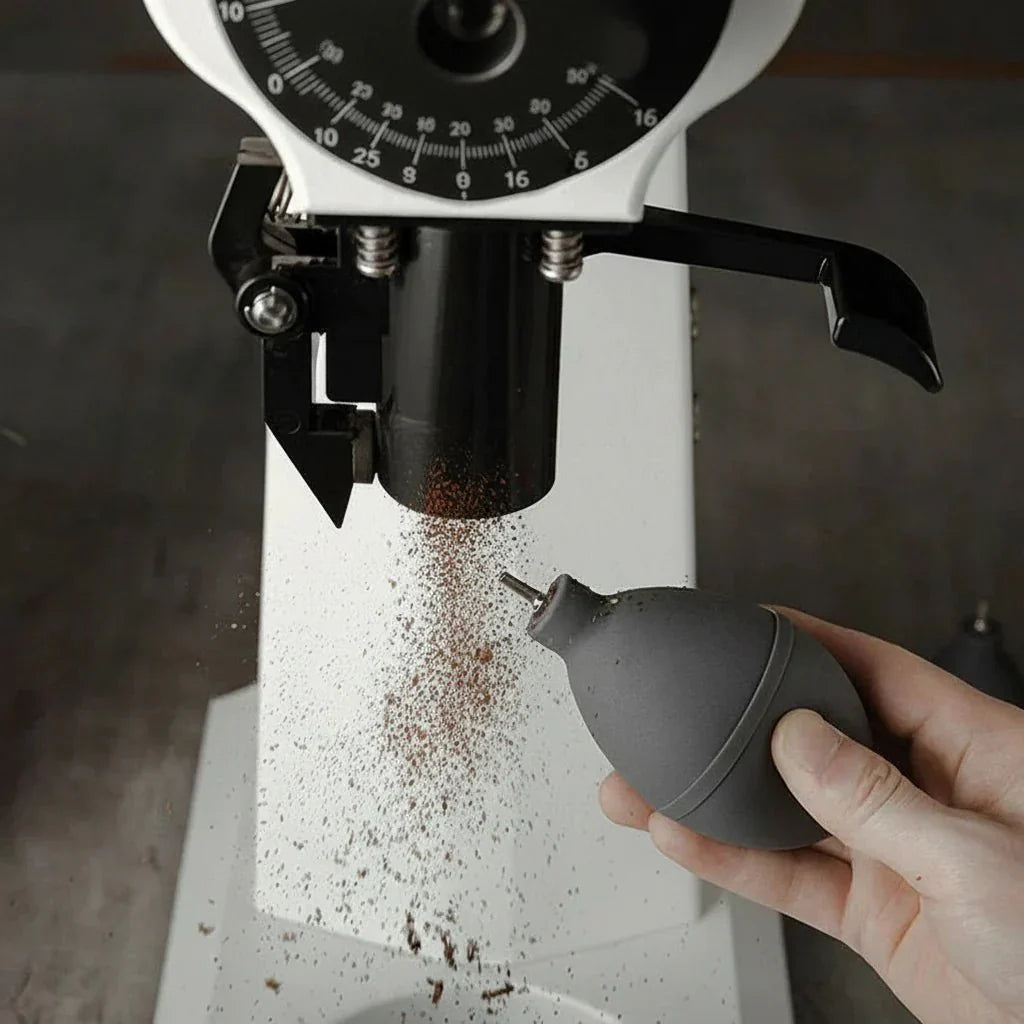 Grindjet luftblåsare – verktyg för borttagning av kaffesump och rester