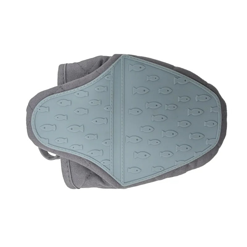 Gripfin ovenwant in de vorm van een vis — hittebestendig, antislipgrip