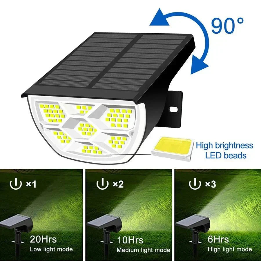 Grovelux solarlampen voor de tuin — instelbare helderheid, snoerloos ontwerp