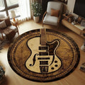 GuitarWave knus rond flanellen vloerkleed — antislip, machinewasbaar