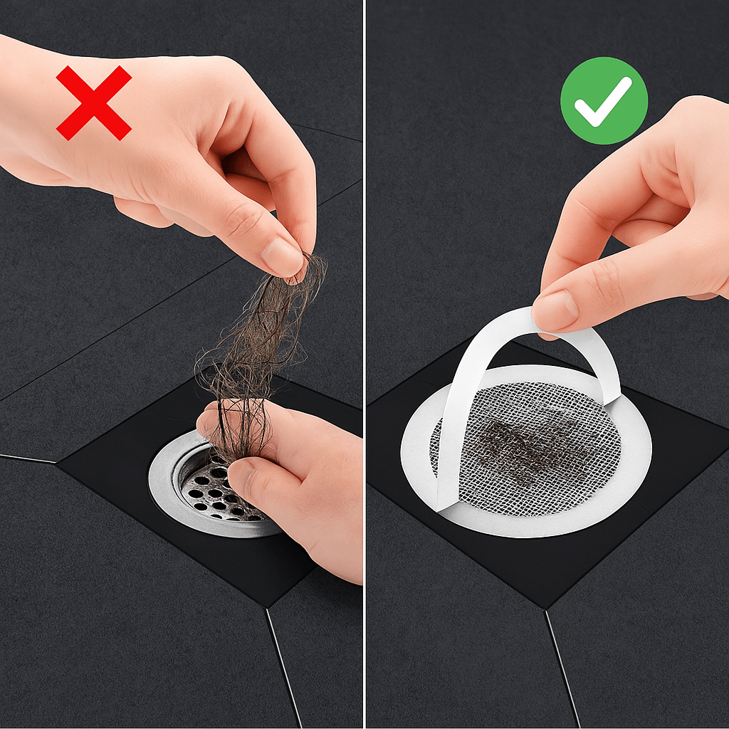 HairBlock wegwerpfilter voor doucheafvoer — eenmalig te gebruiken haarvanger