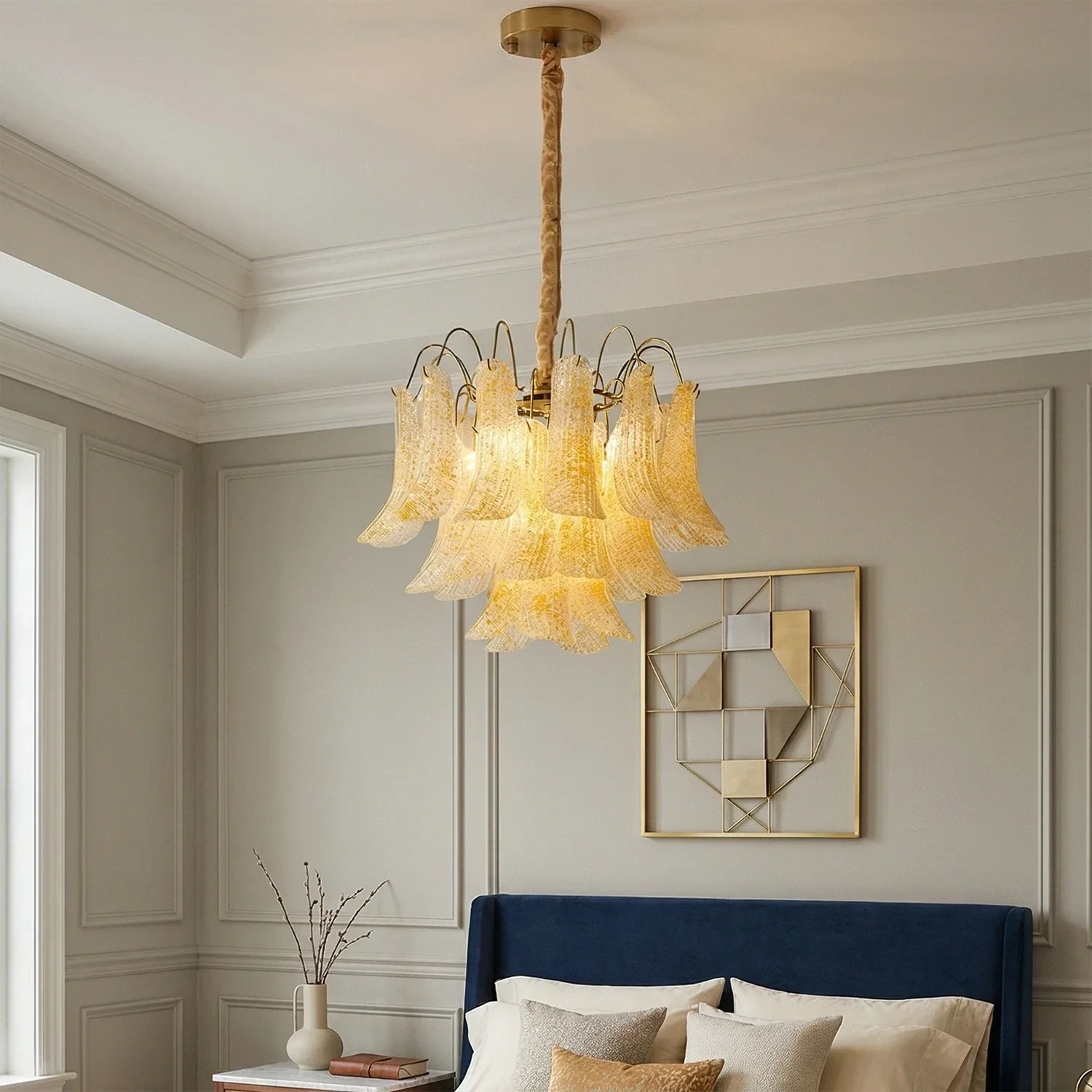 Hand-blown Wave Point Murano Glass Chandelier | wildoxy