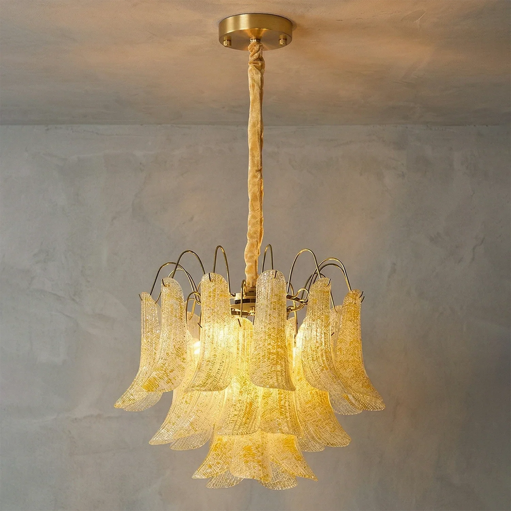 Hand-blown Wave Point Murano Glass Chandelier | wildoxy