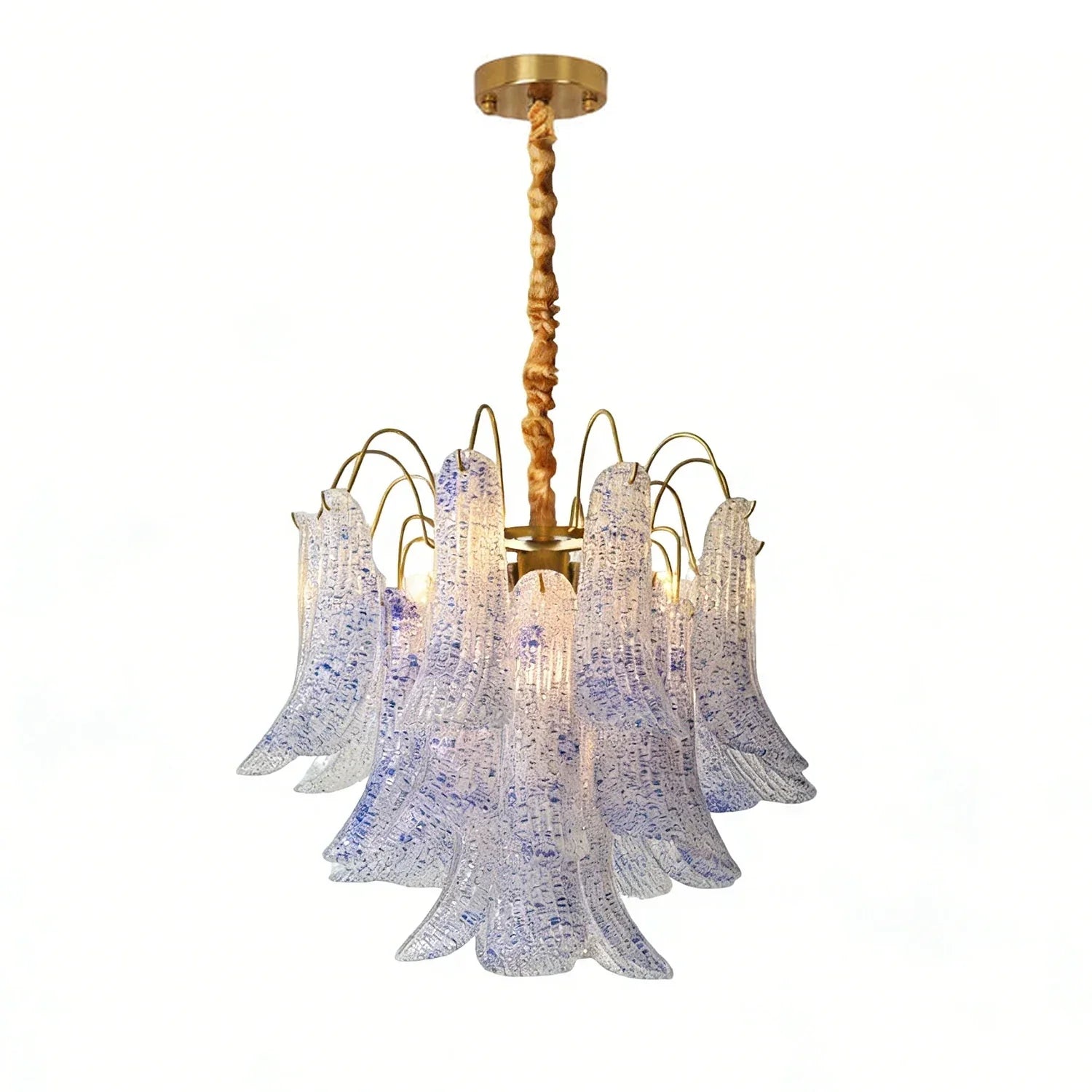 Hand-blown Wave Point Murano Glass Chandelier | wildoxy