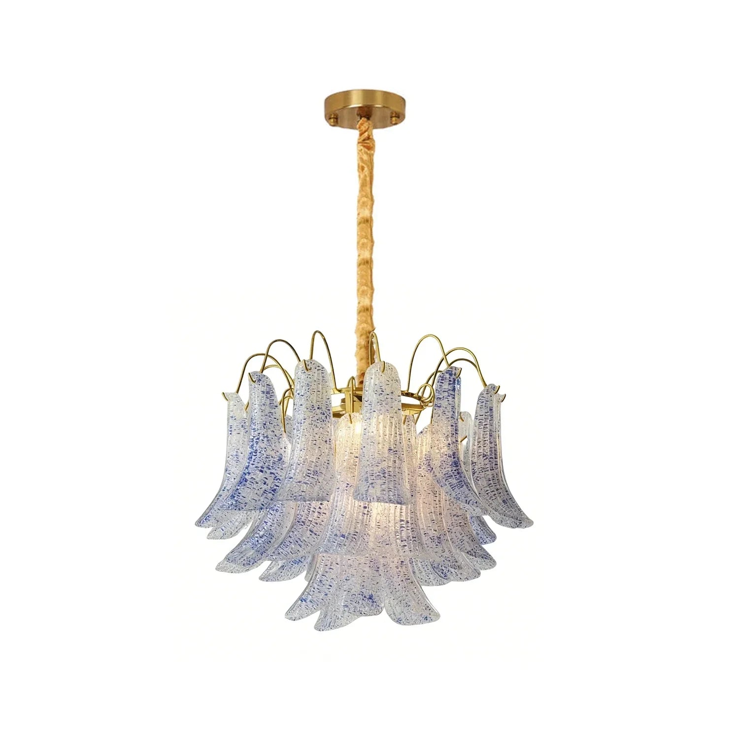 Hand-blown Wave Point Murano Glass Chandelier | wildoxy