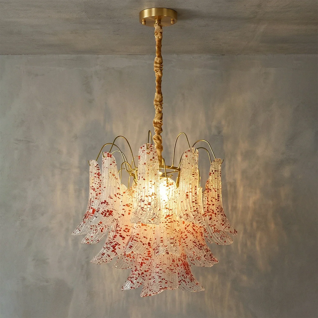 Hand-blown Wave Point Murano Glass Chandelier | wildoxy