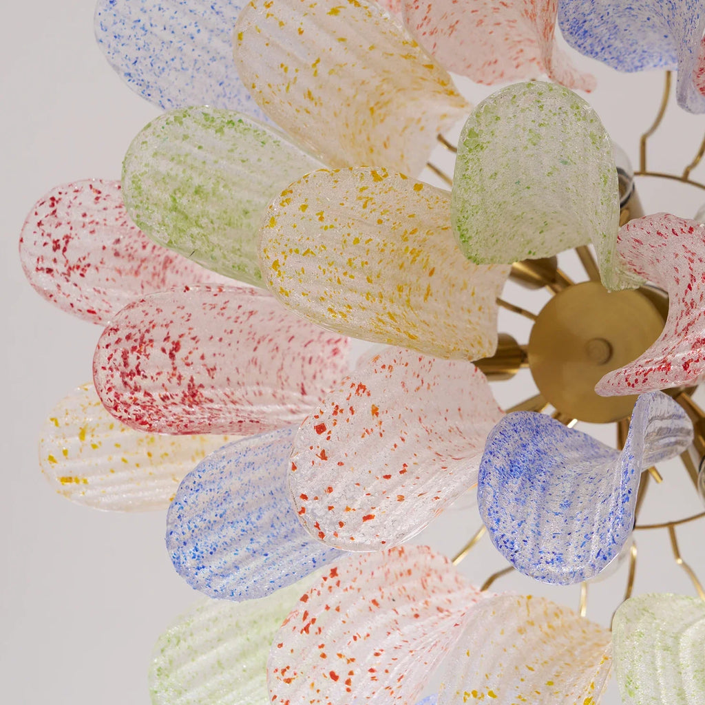 Hand-blown Wave Point Murano Glass Chandelier | wildoxy