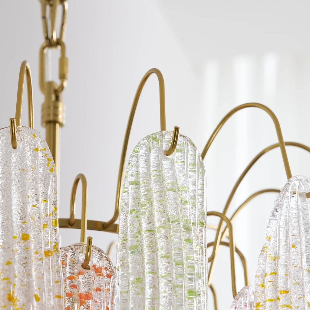Hand-blown Wave Point Murano Glass Chandelier | wildoxy