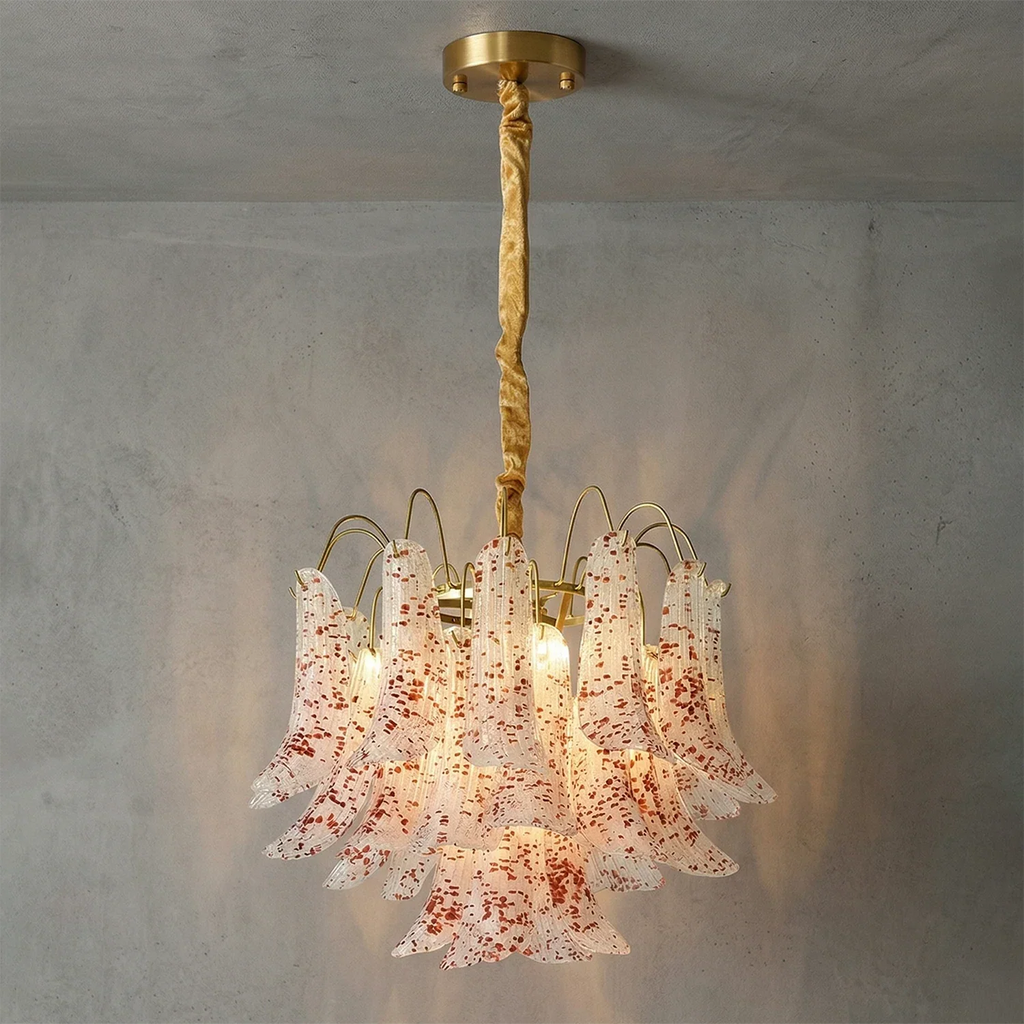 Hand-blown Wave Point Murano Glass Chandelier | wildoxy