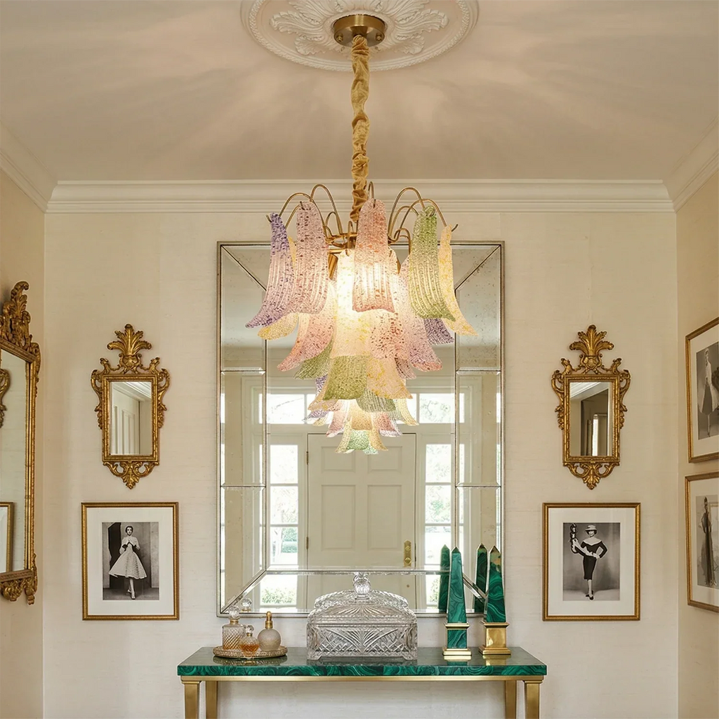 Hand-blown Wave Point Murano Glass Chandelier | wildoxy