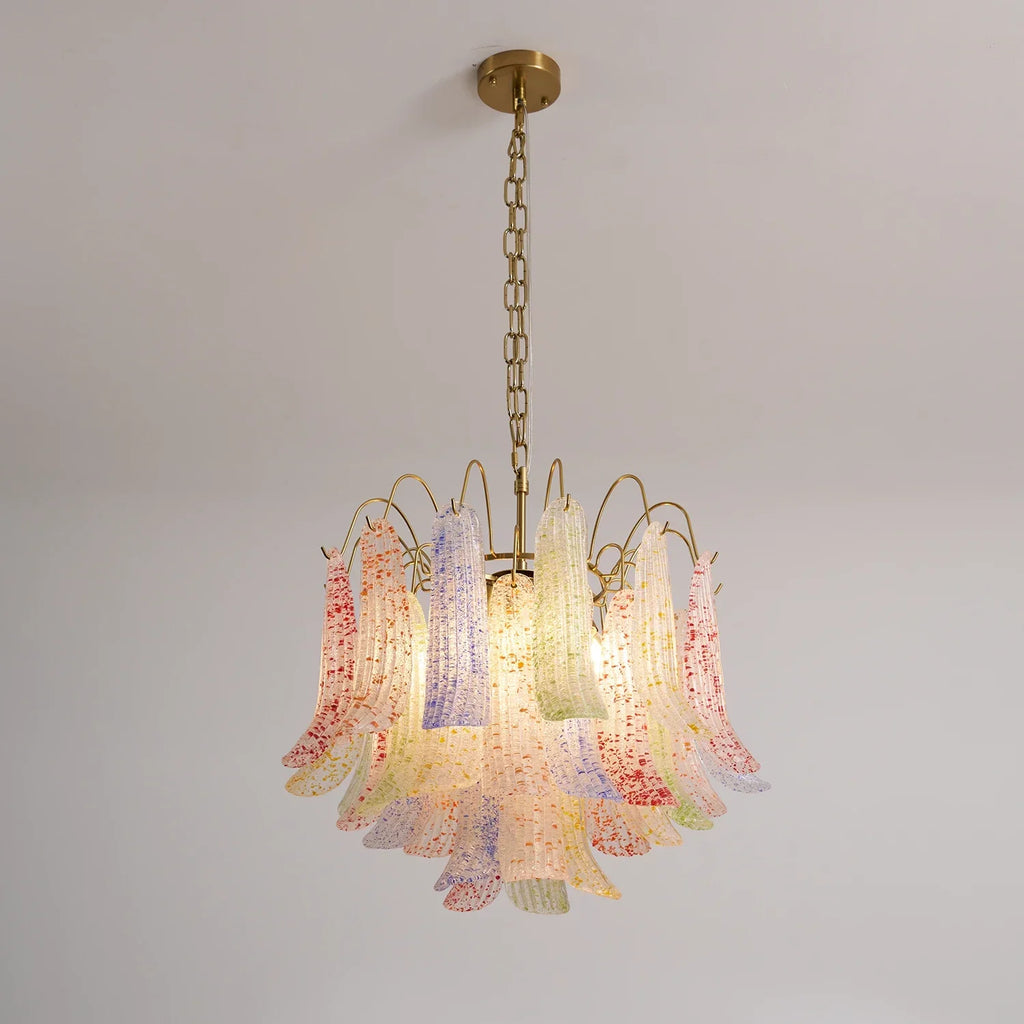 Hand-blown Wave Point Murano Glass Chandelier | wildoxy