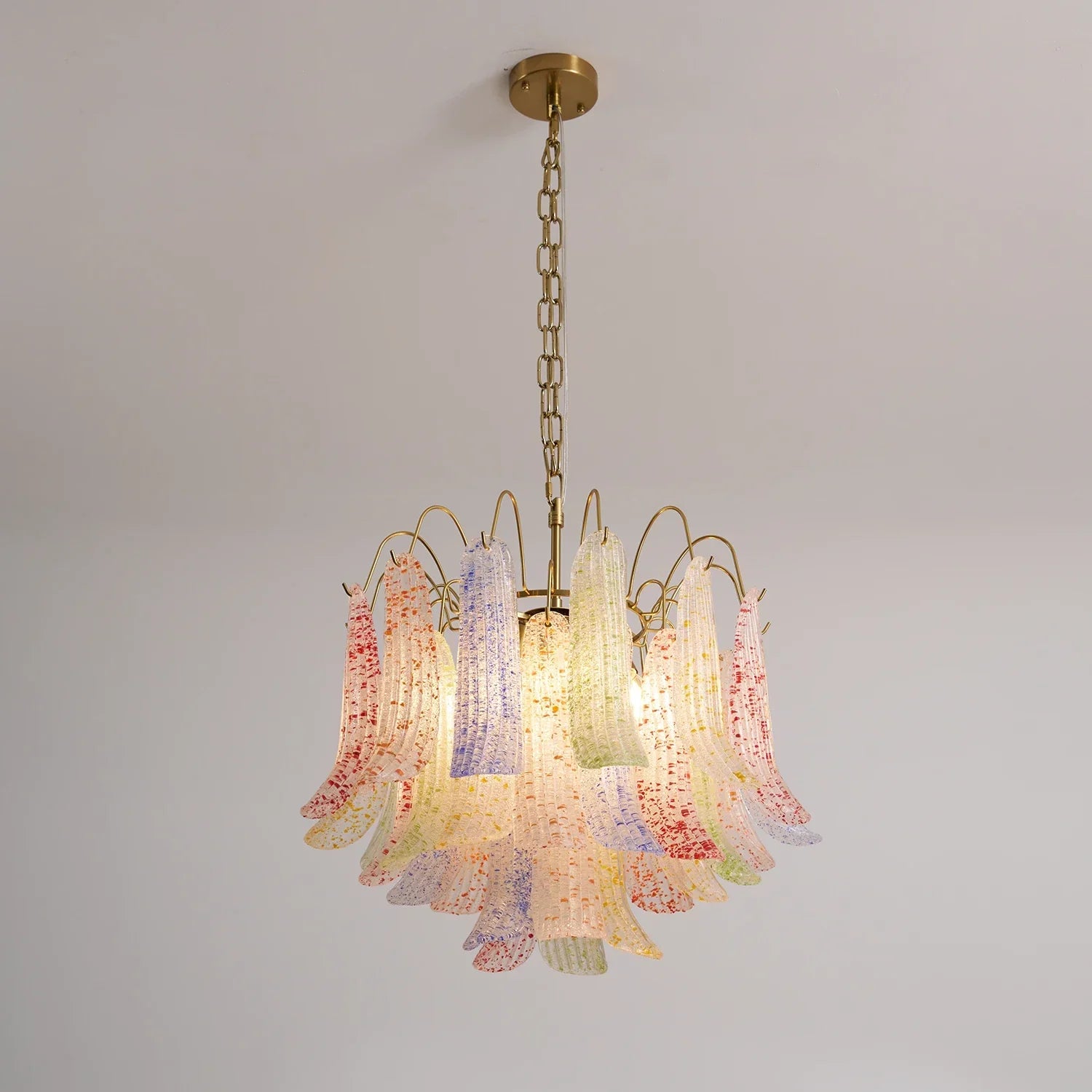 Hand-blown Wave Point Murano Glass Chandelier | wildoxy