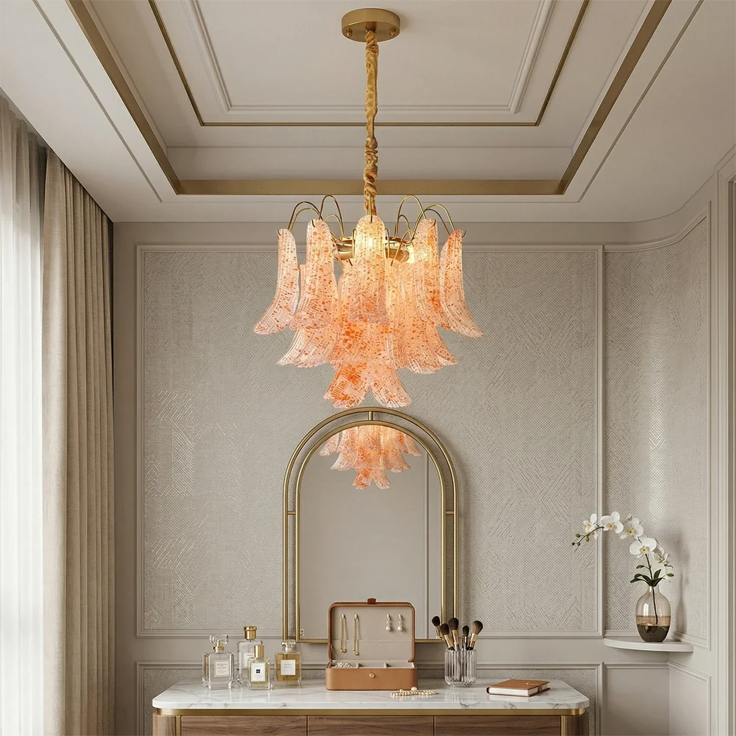 Hand-blown Wave Point Murano Glass Chandelier | wildoxy