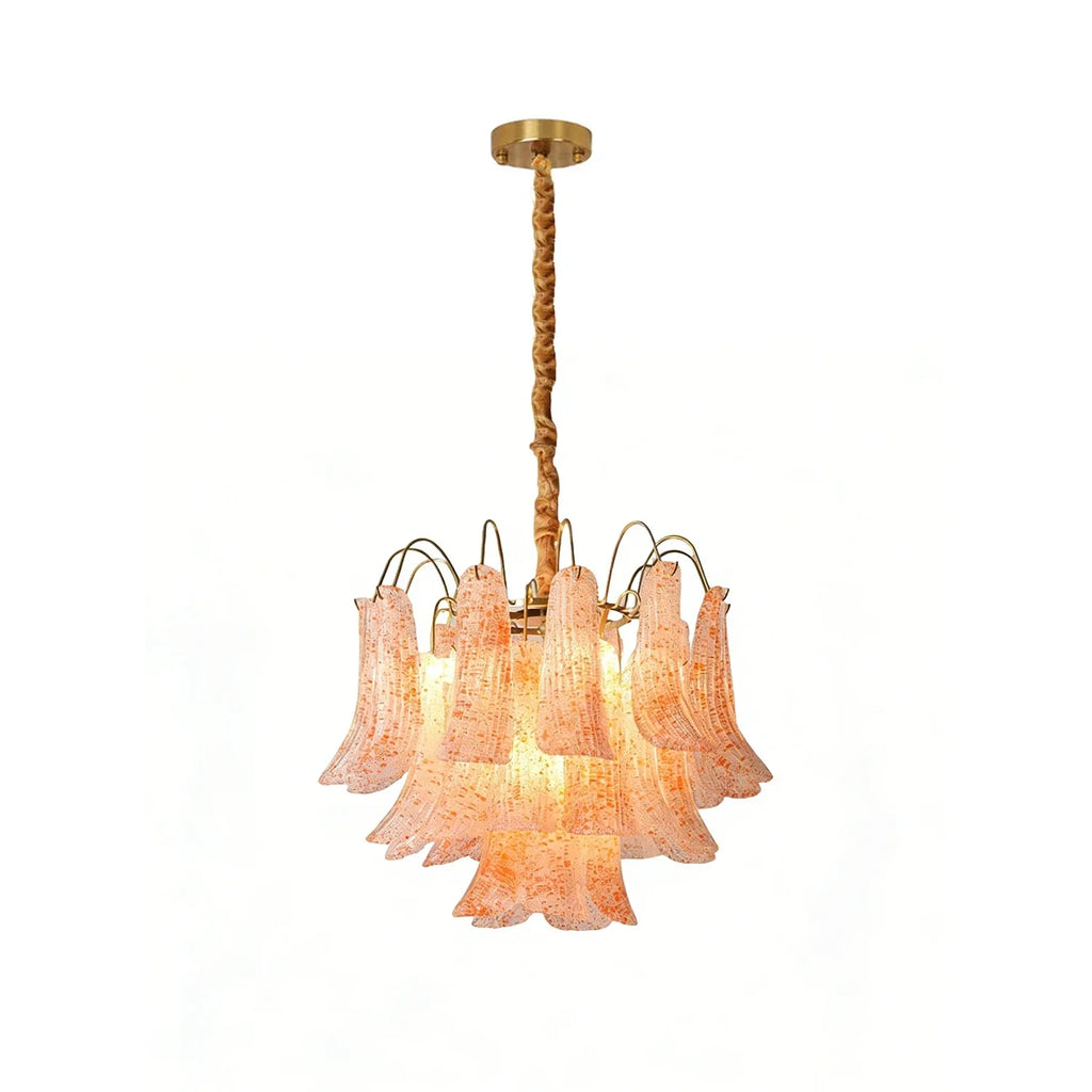 Hand-blown Wave Point Murano Glass Chandelier | wildoxy
