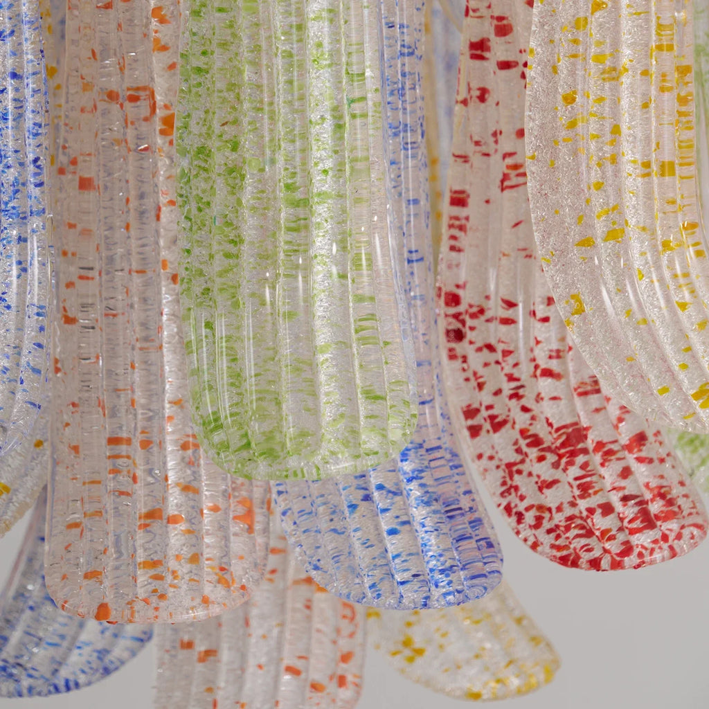 Hand-blown Wave Point Murano Glass Chandelier | wildoxy