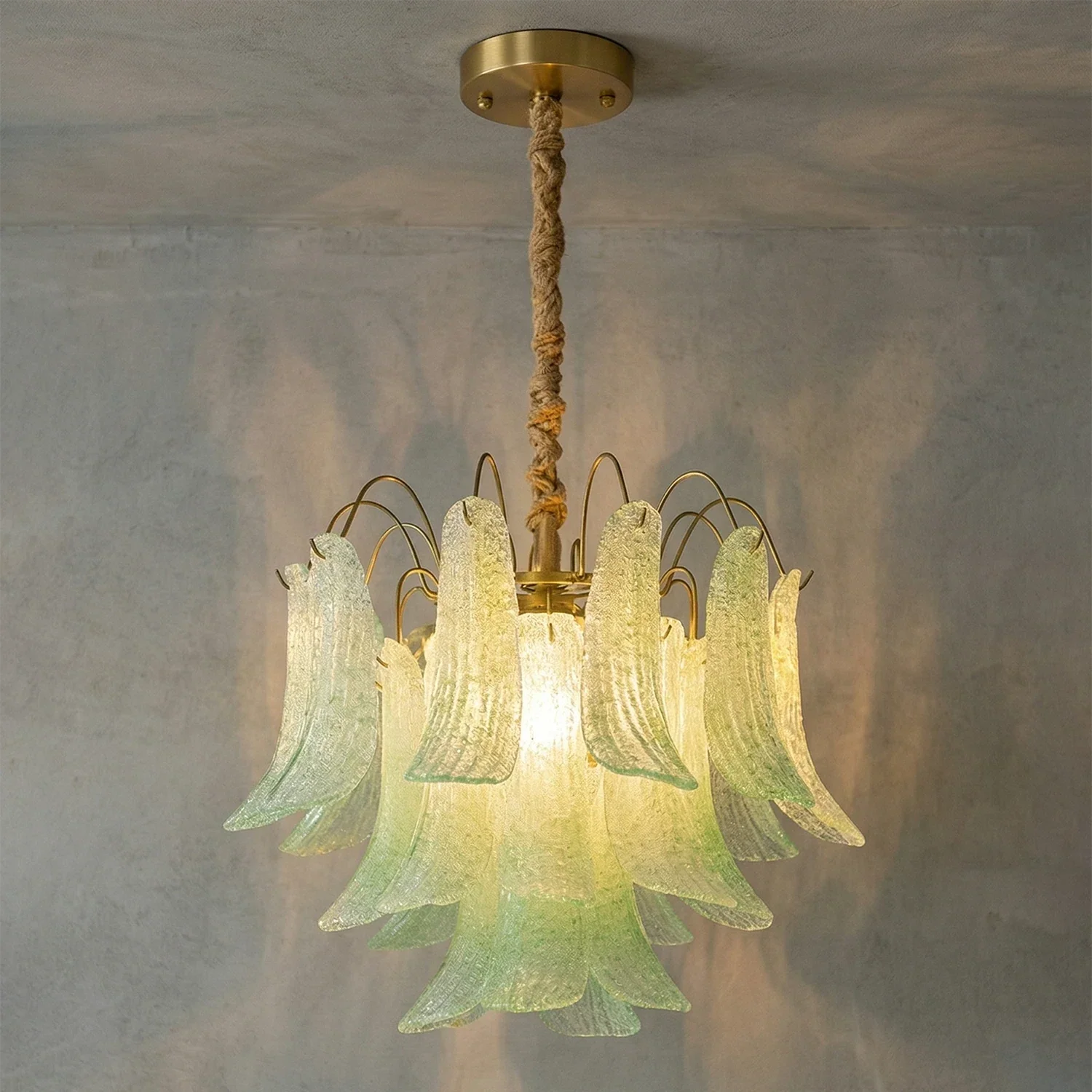 Hand-blown Wave Point Murano Glass Chandelier | wildoxy