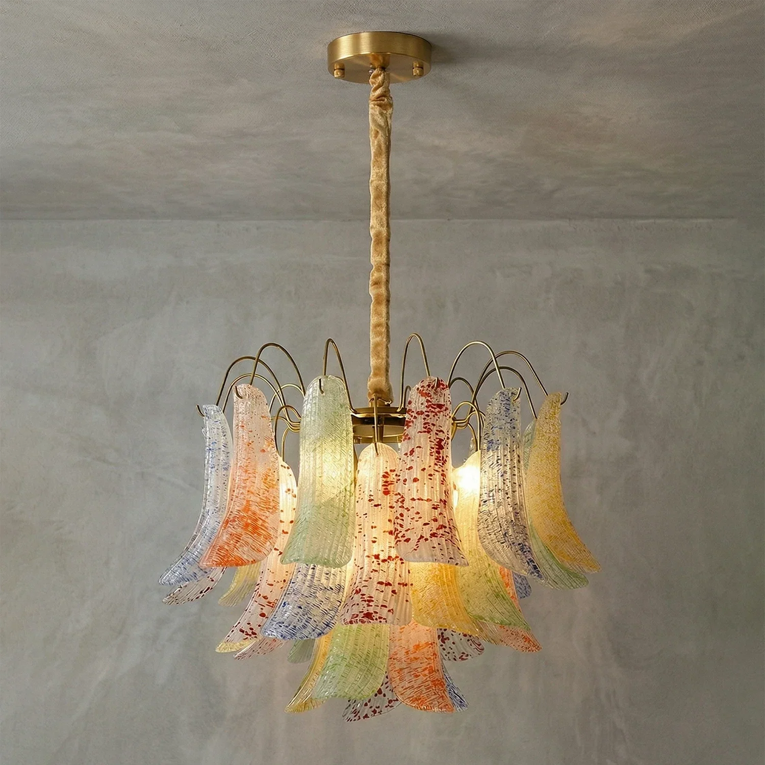 Hand-blown Wave Point Murano Glass Chandelier | wildoxy