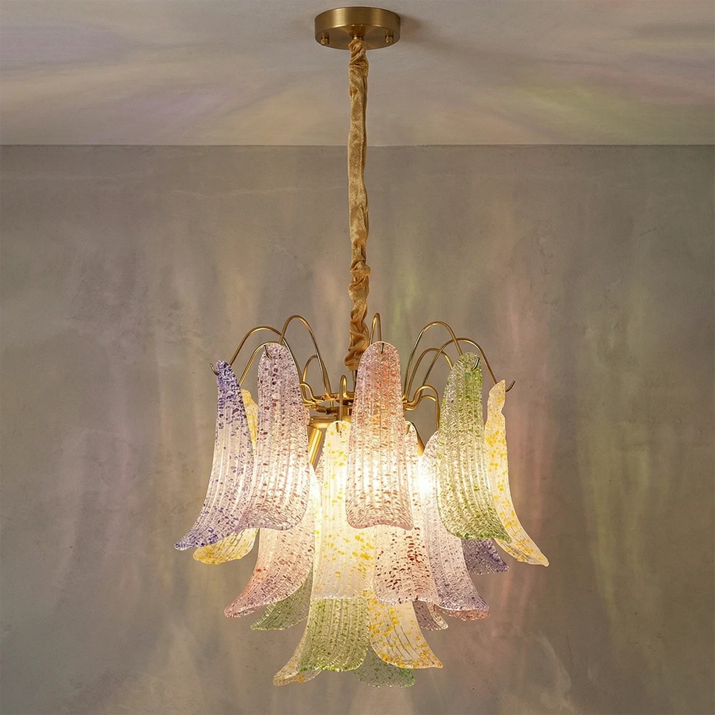 Hand-blown Wave Point Murano Glass Chandelier | wildoxy
