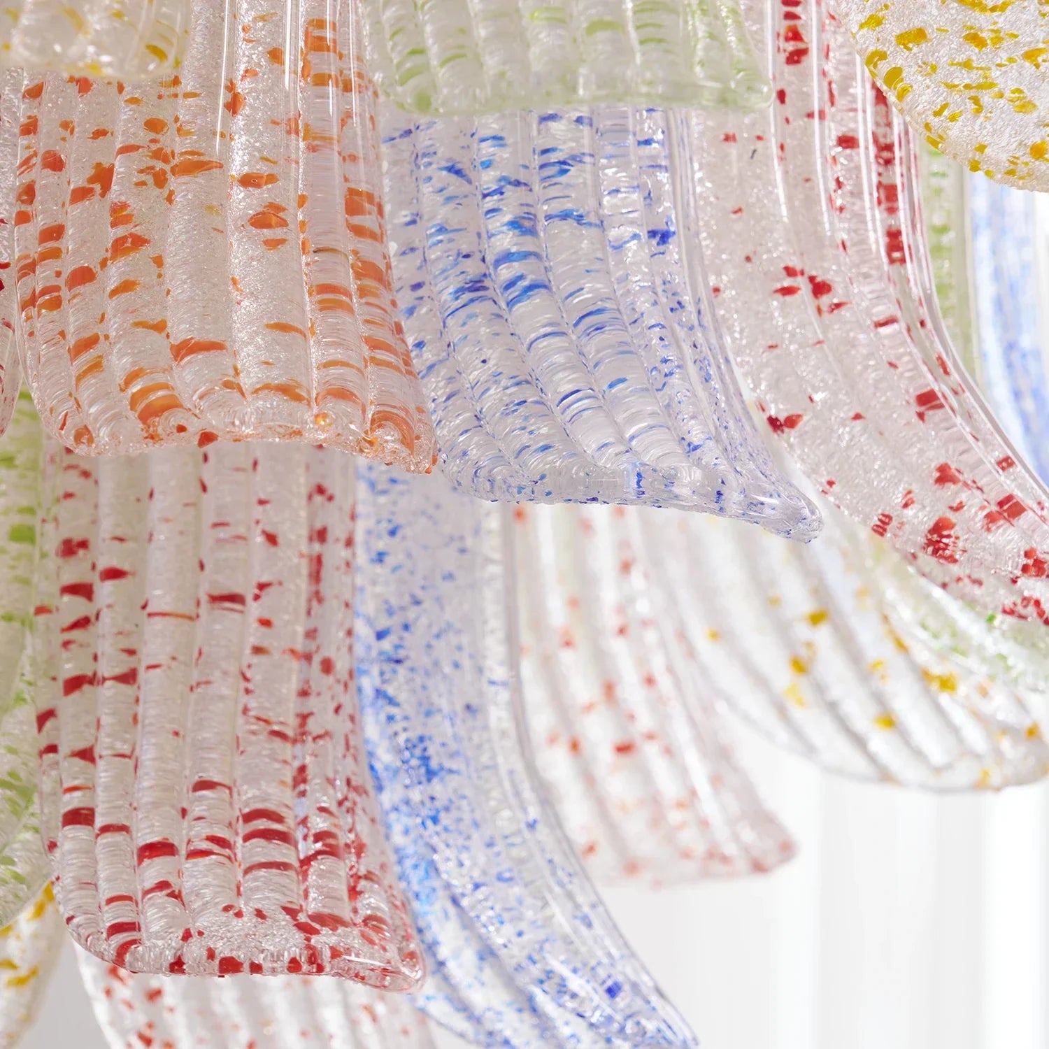 Hand-blown Wave Point Murano Glass Chandelier | wildoxy