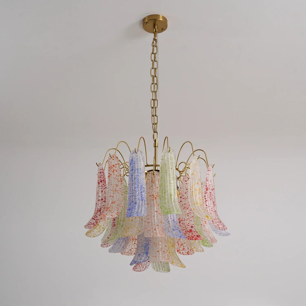 Hand-blown Wave Point Murano Glass Chandelier | wildoxy