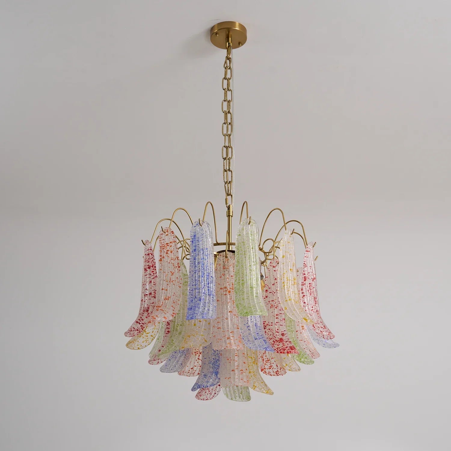 Hand-blown Wave Point Murano Glass Chandelier | wildoxy