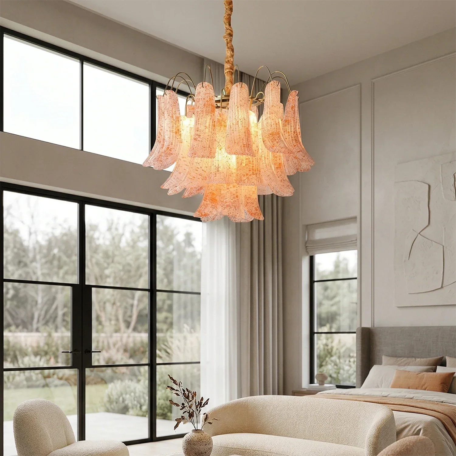 Hand-blown Wave Point Murano Glass Chandelier | wildoxy
