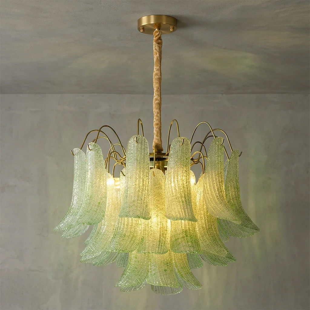 Hand-blown Wave Point Murano Glass Chandelier | wildoxy