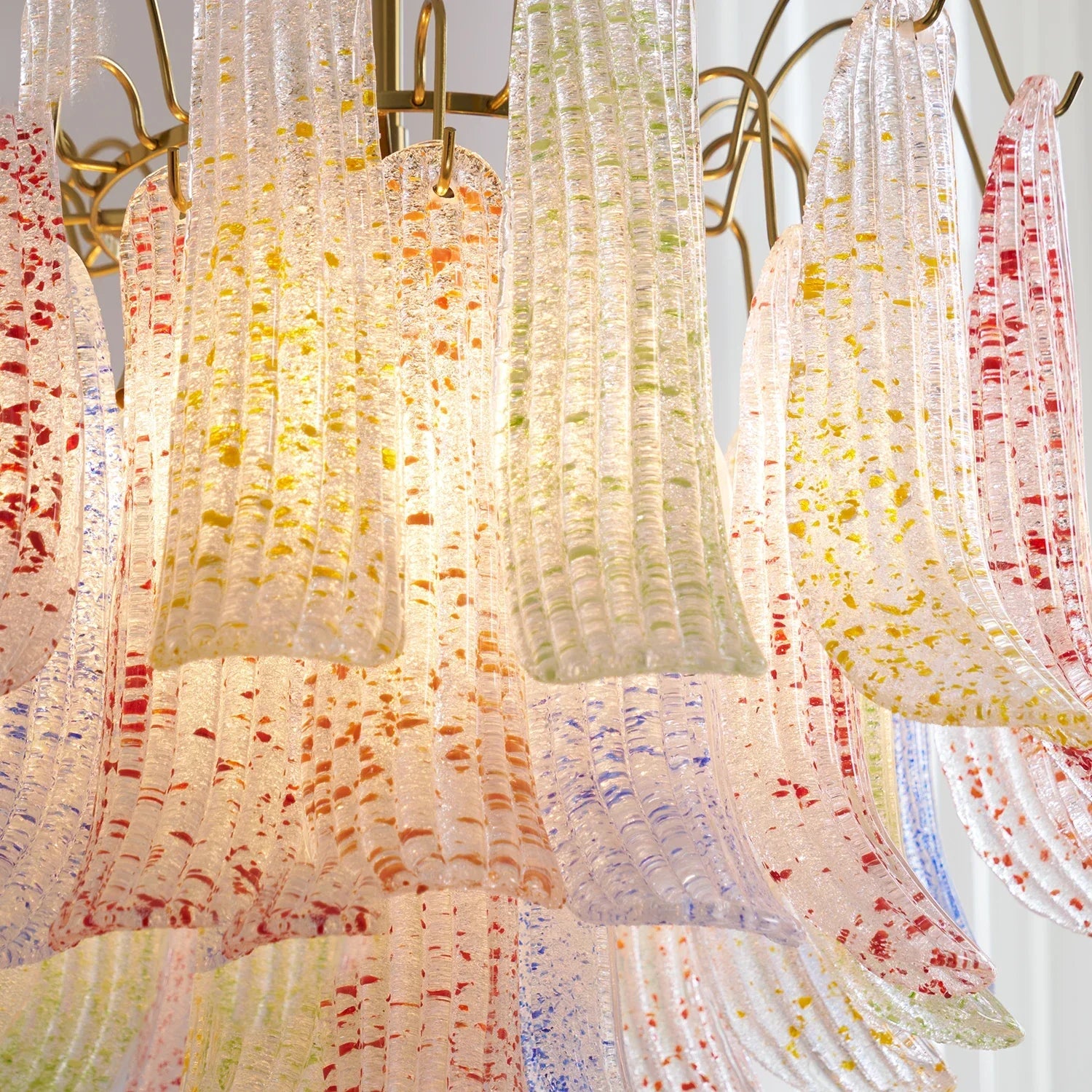Hand-blown Wave Point Murano Glass Chandelier | wildoxy
