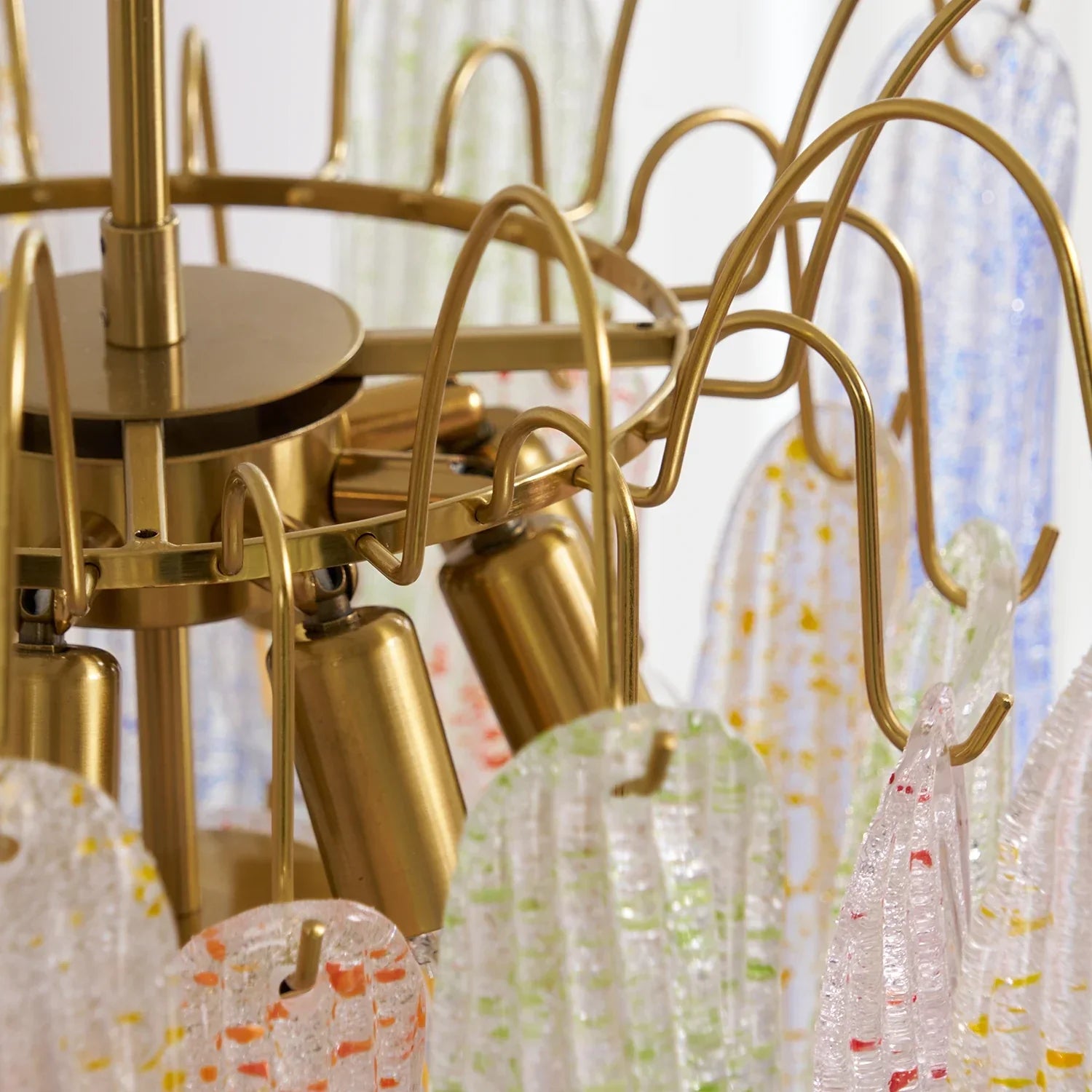 Hand-blown Wave Point Murano Glass Chandelier | wildoxy