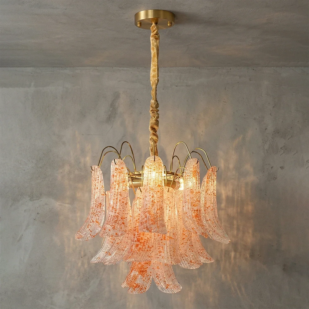 Hand-blown Wave Point Murano Glass Chandelier | wildoxy