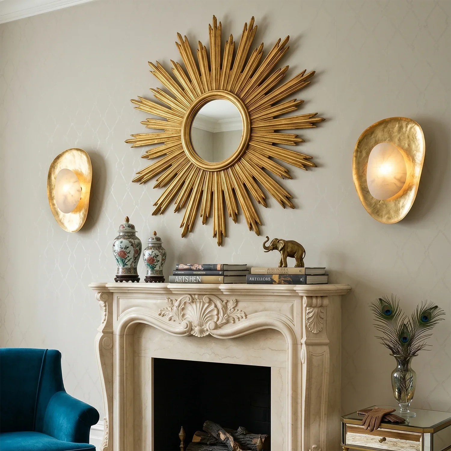 Hand-Crafted Hammered Metal Lotus Leaf Wall Sconce | wildoxy