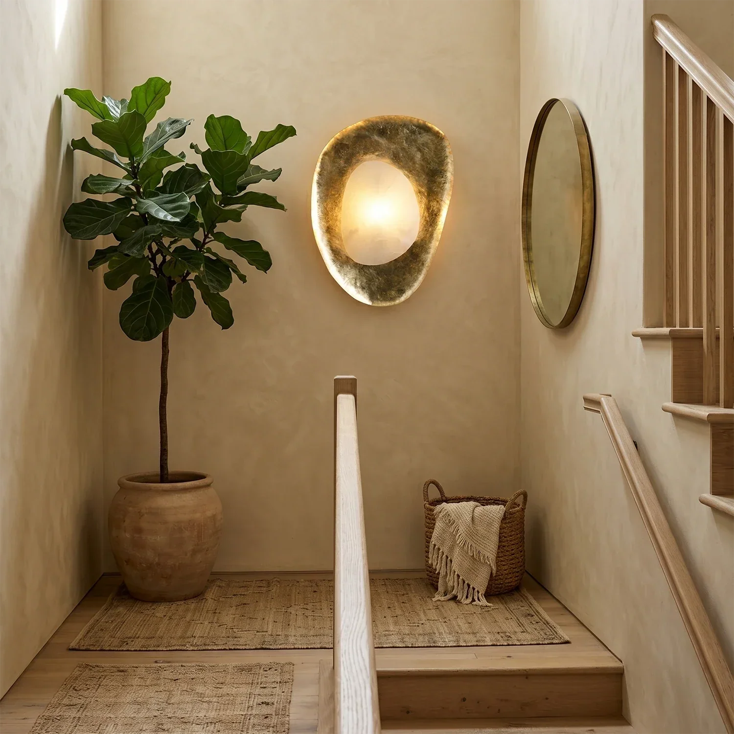 Hand-Crafted Hammered Metal Lotus Leaf Wall Sconce | wildoxy