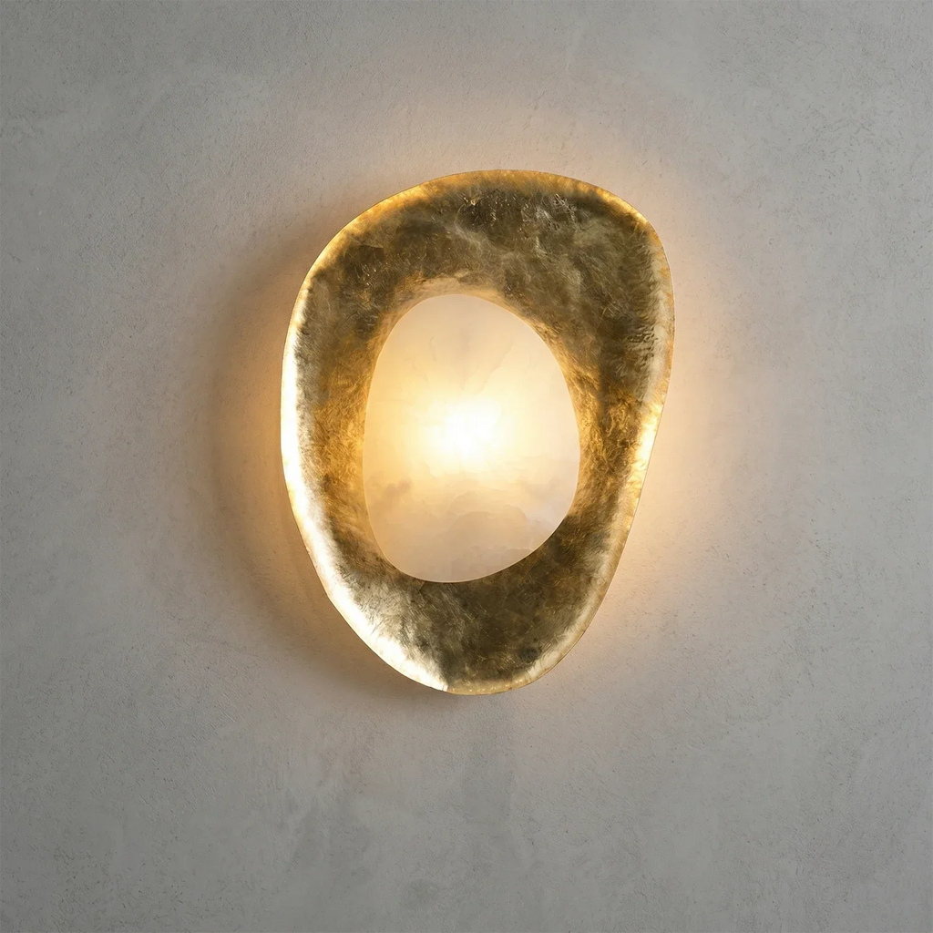 Hand-Crafted Hammered Metal Lotus Leaf Wall Sconce | wildoxy