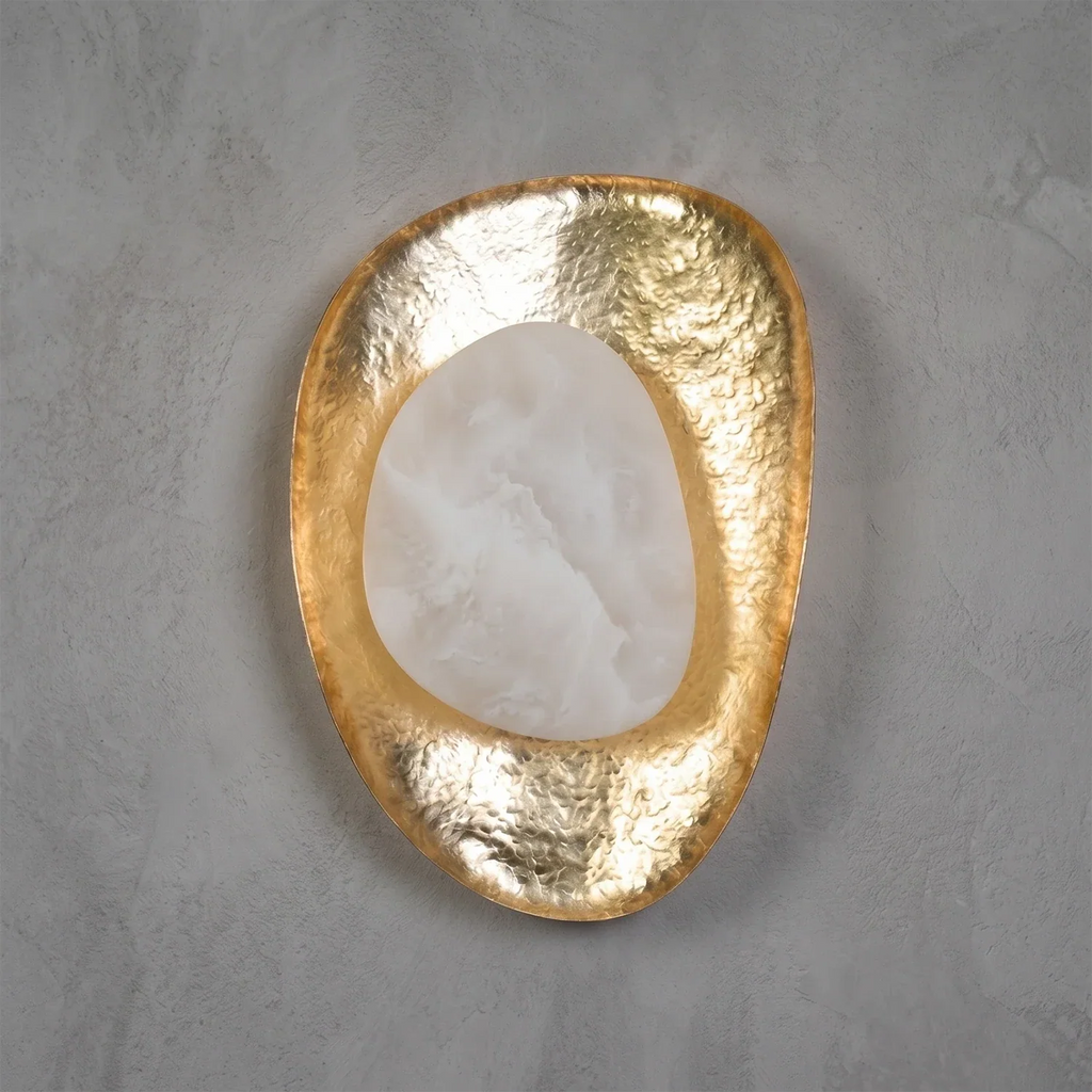 Hand-Crafted Hammered Metal Lotus Leaf Wall Sconce | wildoxy