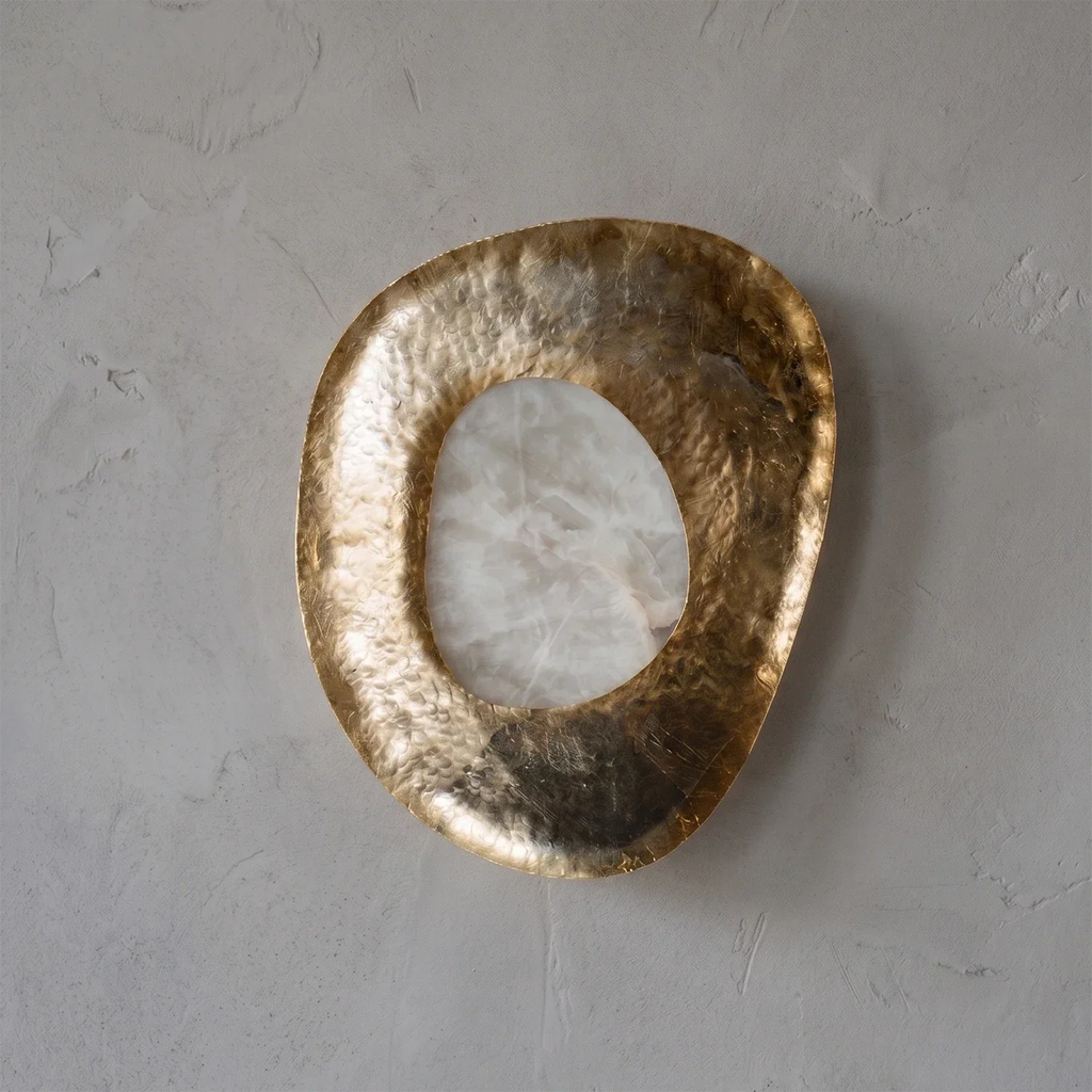 Hand-Crafted Hammered Metal Lotus Leaf Wall Sconce | wildoxy