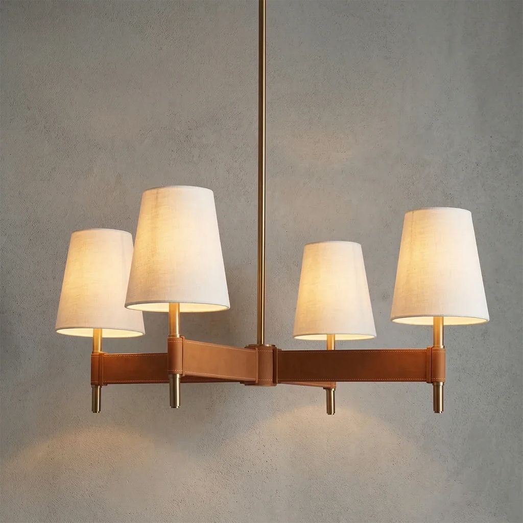 Bramley Leather & Copper Chandelier | wildoxy