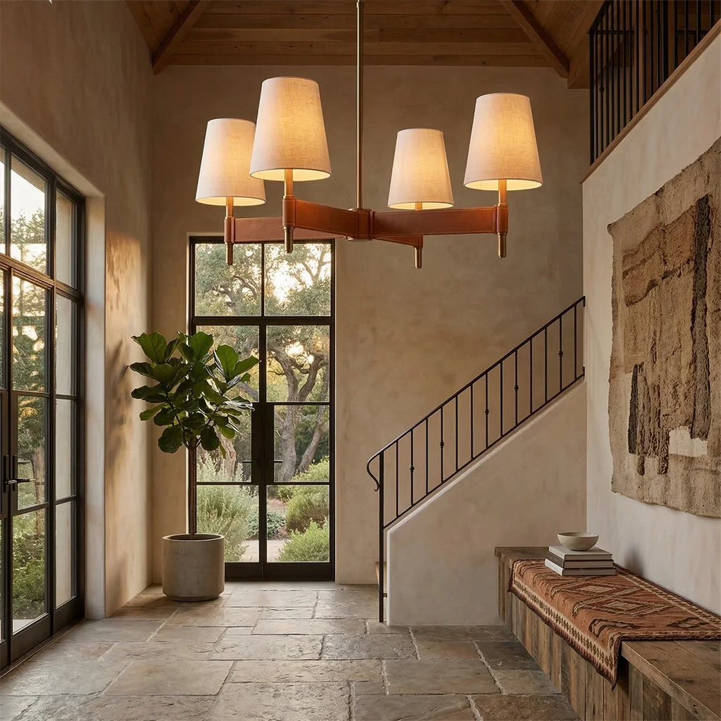 Bramley Leather & Copper Chandelier | wildoxy