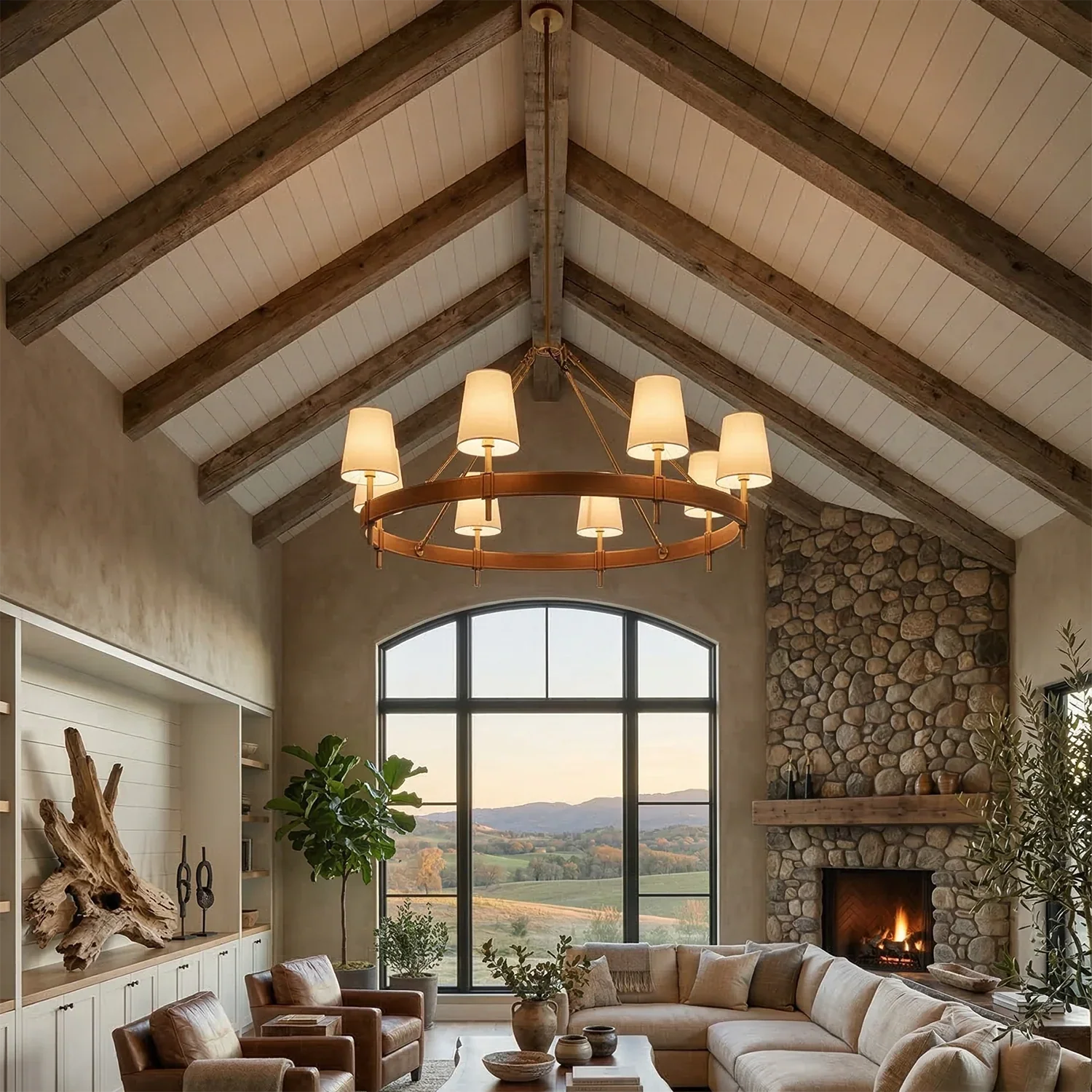 Bramley Leather & Copper Chandelier | wildoxy