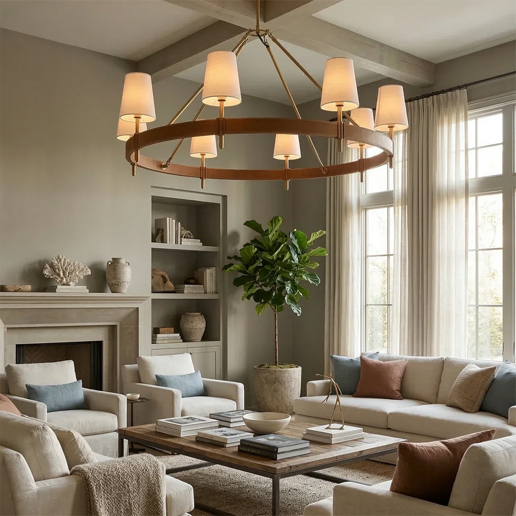 Bramley Leather & Copper Chandelier | wildoxy