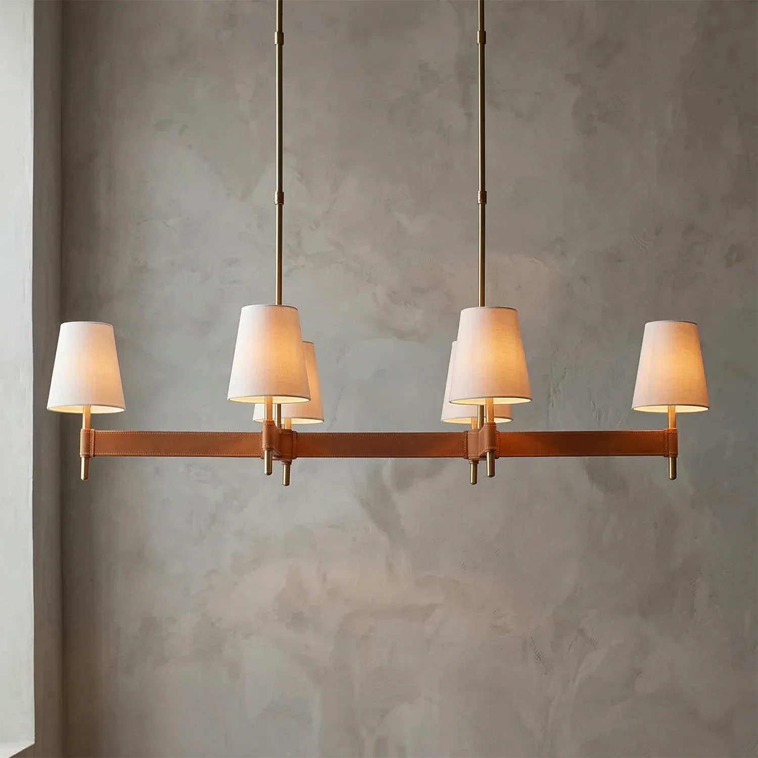 Bramley Leather & Copper Chandelier | wildoxy